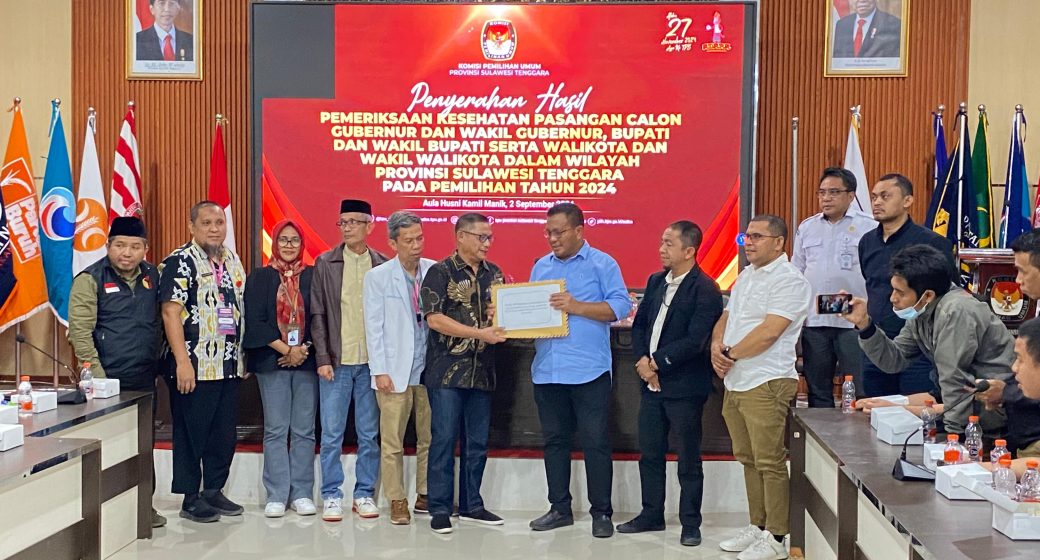 Hasil pemeriksaan Kesehatan Empat Paslon Cakada Diserahkan ke KPU Sultra